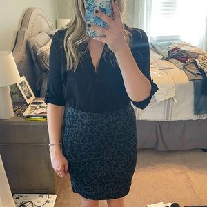 Loft Leopard Pencil Skirt - petite small